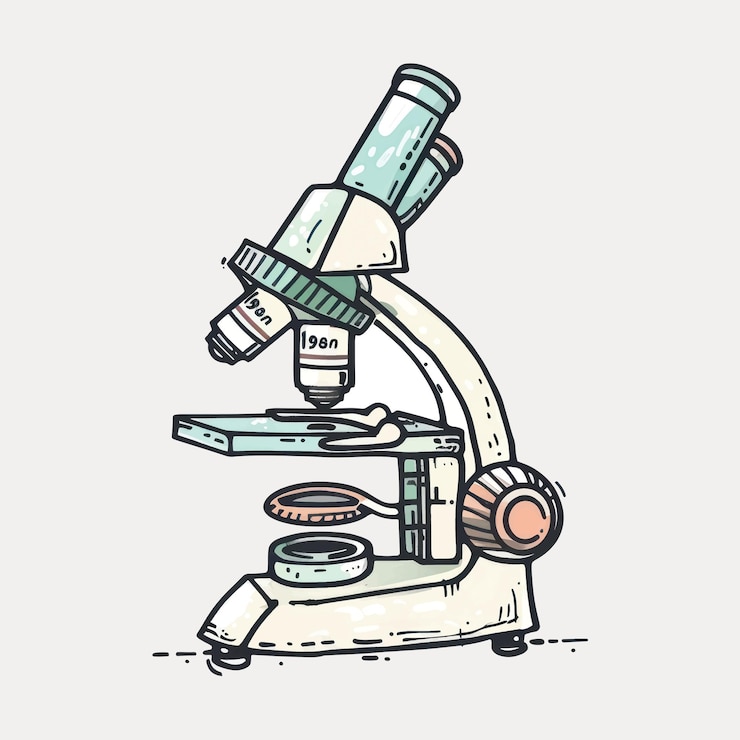 Vector vintage microscope scientific illustration