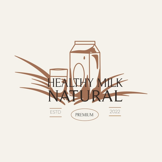 Vintage milk health drink logo