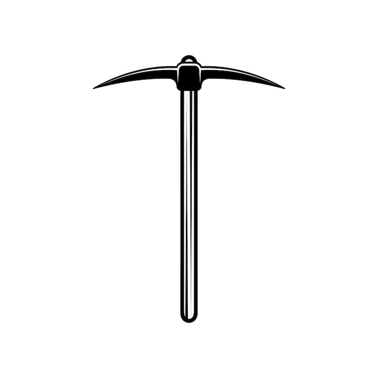 Vector vintage mining pickaxe can be used like emblem logo badge label mark poster or print