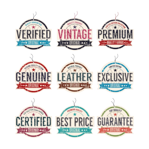 Vector vintage mode labels ingesteld