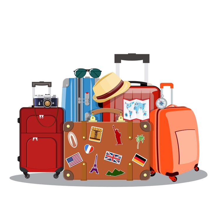 Vector vintage and modern travel bag