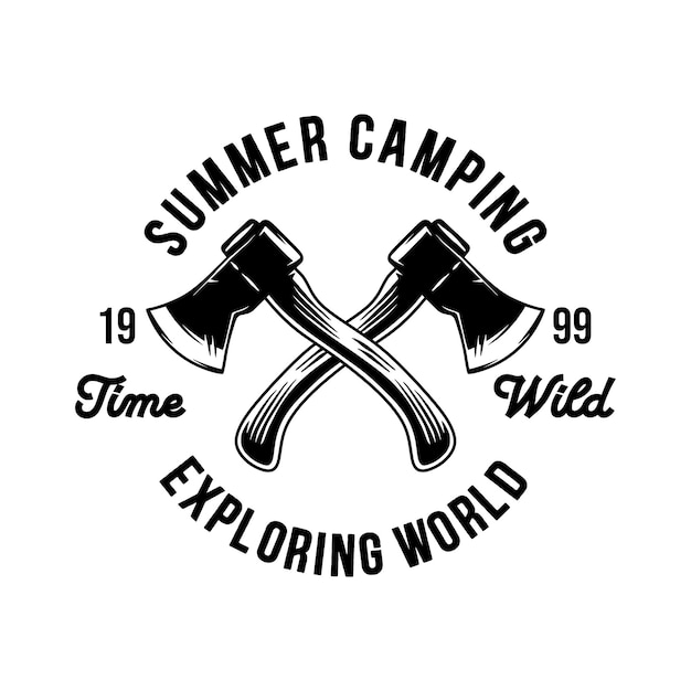 Vintage monochrome camping logos vector template