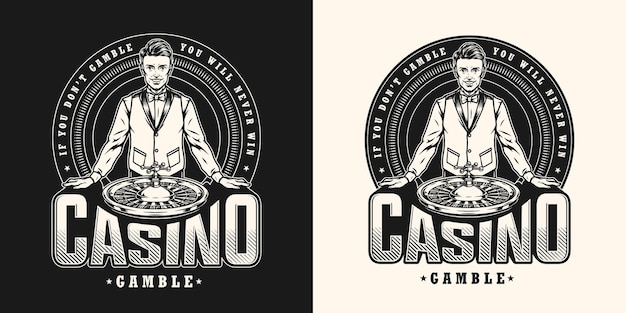 Vintage monochrome casino design