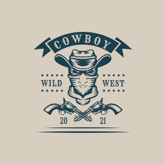 Vector vintage monochrome cowboybandieten