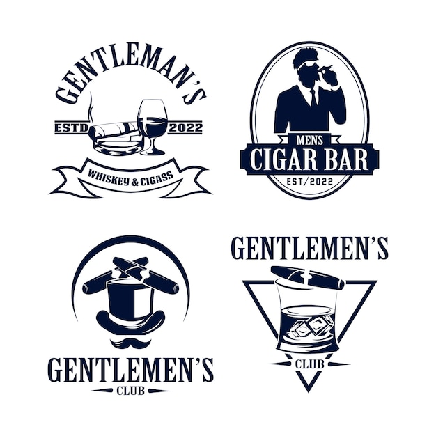 Vintage monochrome gentleman logo for cricut