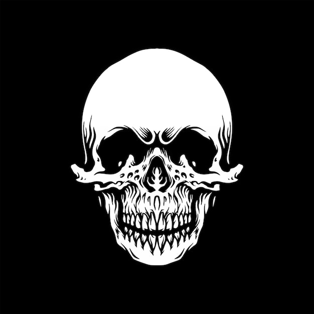 Vector vintage monochrome skull