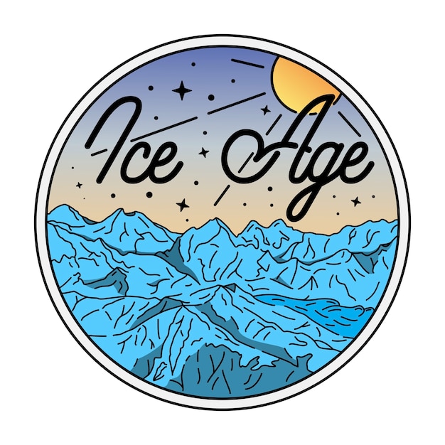 Vintage monoline ice age badge