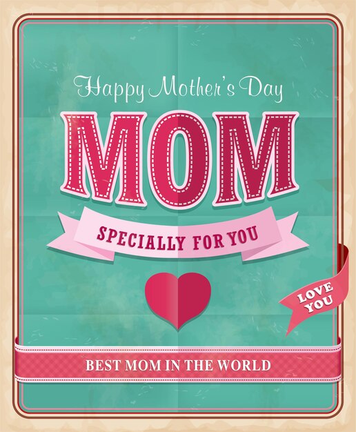 Vector vintage mothers day poster design32cdr