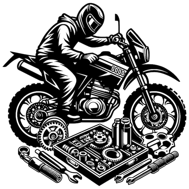 Vintage Moto Mechanic svg Vector Files