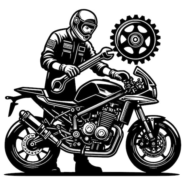 Вектор Винтажный moto mechanic svg векторные файлы