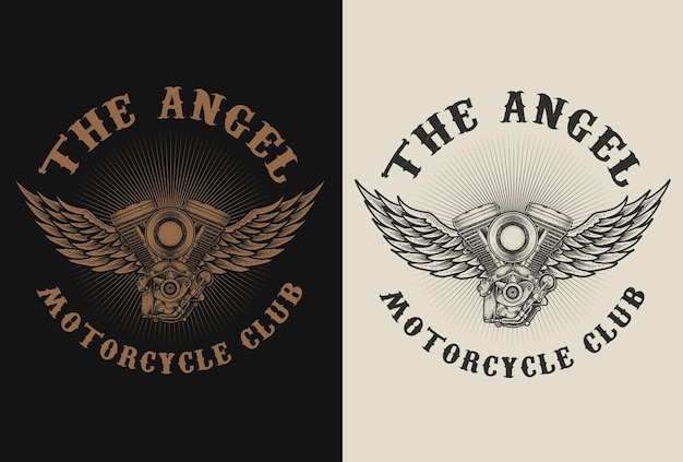 Logo dell'illustrazione del club motociclistico vintage