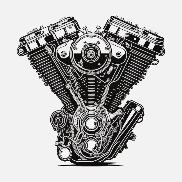 Vector vintage motorcycle elements collection