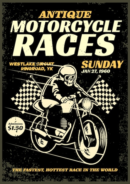 Vintage motorcycle race poster