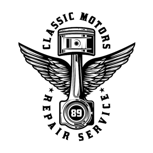 Vintage motorcycle repair logo