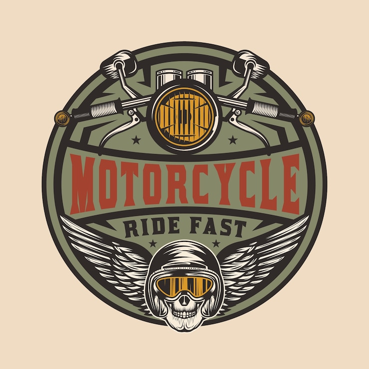 Vector vintage motorcycle repair logo