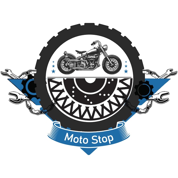 Vintage motorcycle shop logo