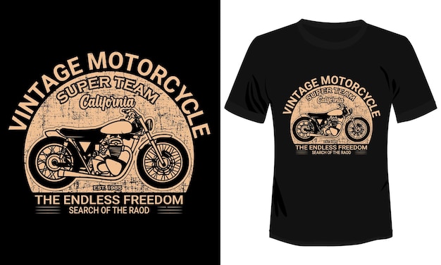 Vector vintage motorcycle t-shirt design vector illustration