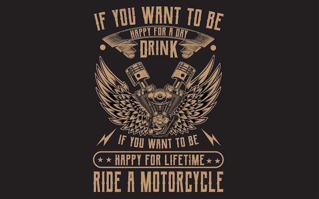 Vector vintage motorcycle t shirt design