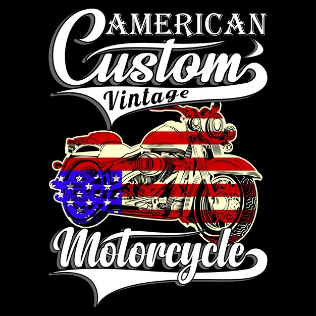 Vector vintage motorcycle t-shirt design