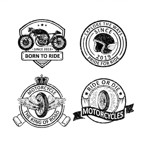 Vintage motorcycles club badges