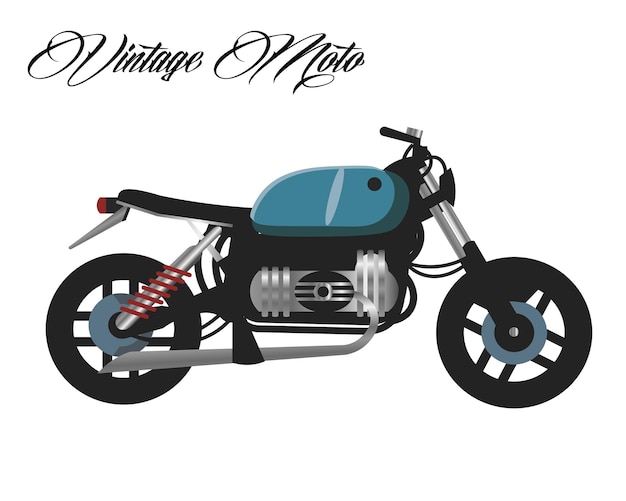 Vintage motorcycles concep in vctor format. Hand drawn classic chopper.