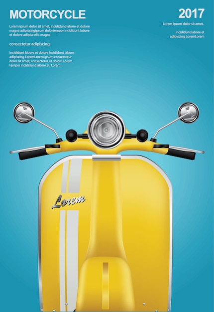 Vector vintage motorfiets geïsoleerde illustratie