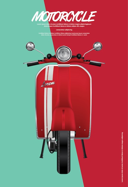 Vector vintage motorfiets geïsoleerde illustratie