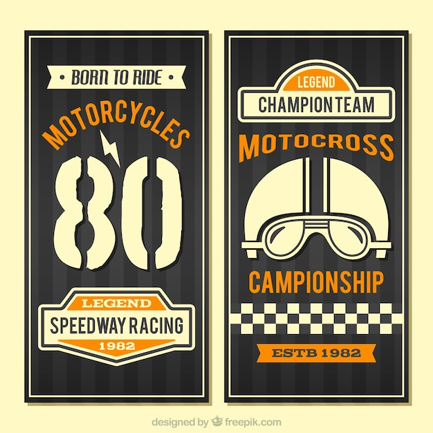 Vintage motorfietsen banners