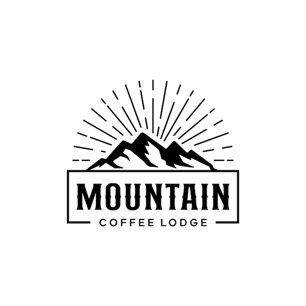 Vintage mount peak mountain emblem logo design