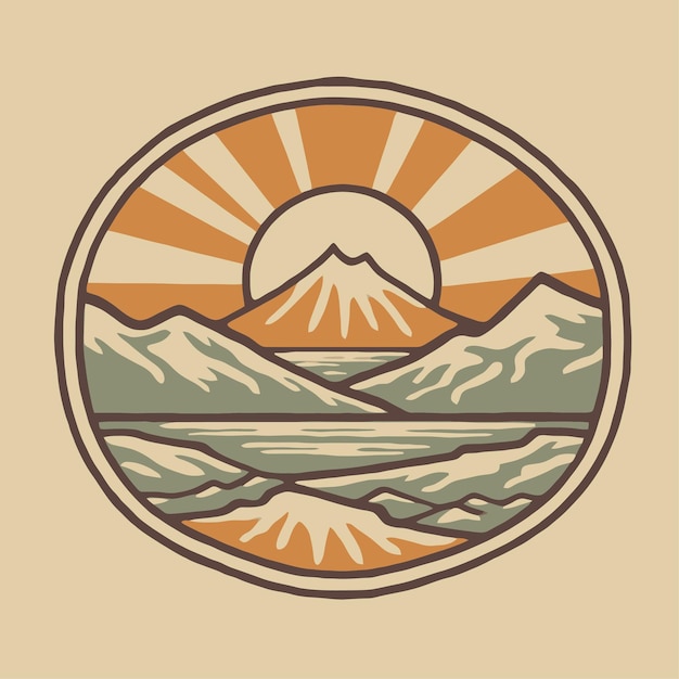 Vector vintage mountain badge