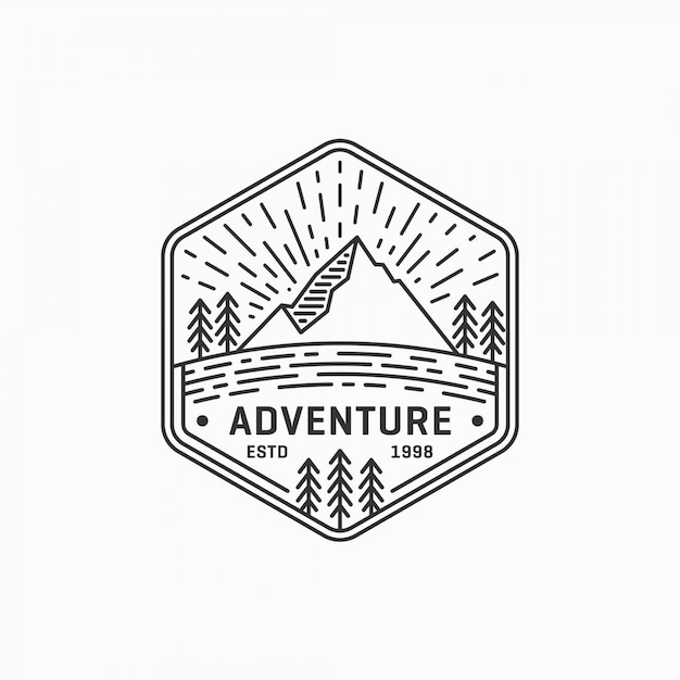 Vector vintage mountain logo