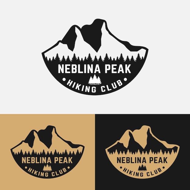 Vintage Mountain of Neblina Peak Logo Design Template