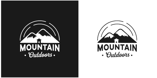 Vintage mountain outdoors logo template inspiration premium vector 1