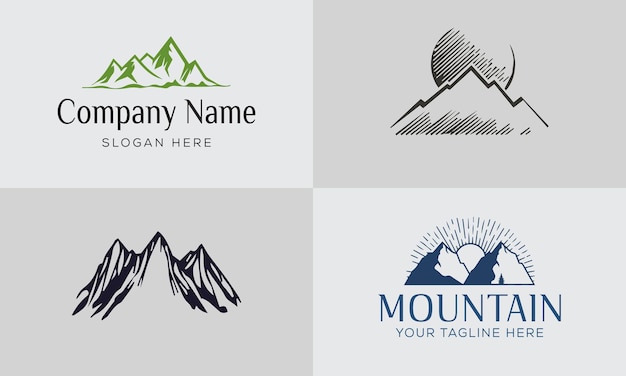 Vintage mountain vector collection Vector logo design templates