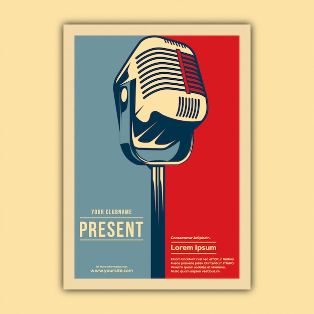 Vector vintage muziek evenement poster sjabloon