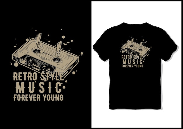 Vintage muziek tshirt ontwerp vector