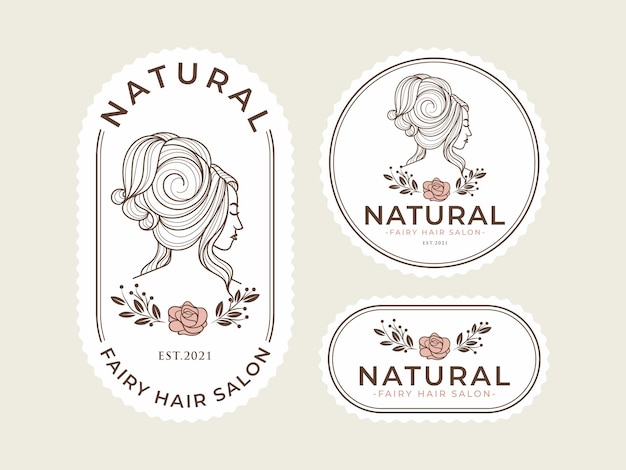 Vintage natural beauty logo template