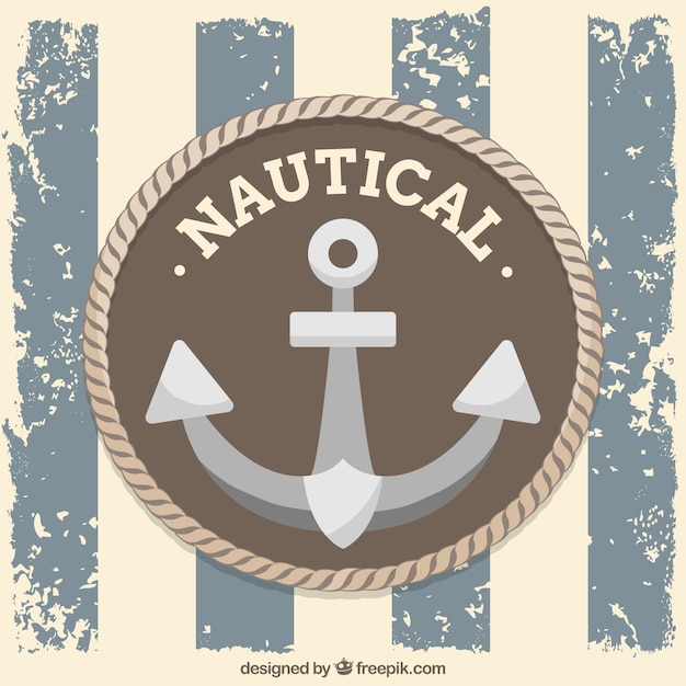 Vintage nautical background with anchor
