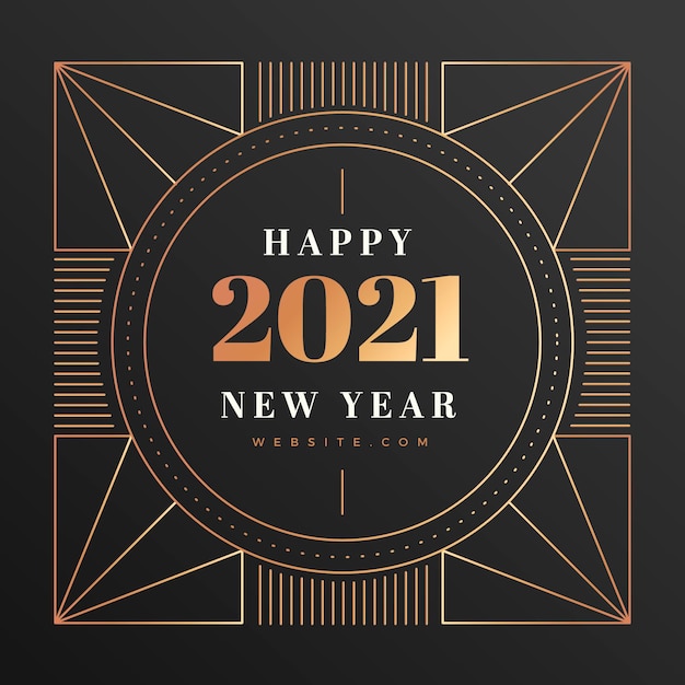 Vector vintage new year 2021 background