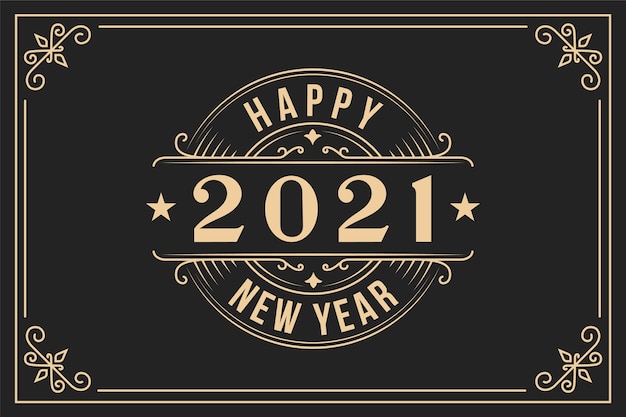 Vector vintage new year 2021