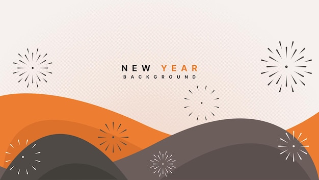波状の形状と半色のベクトルイラストのヴィンテージの新年の背景