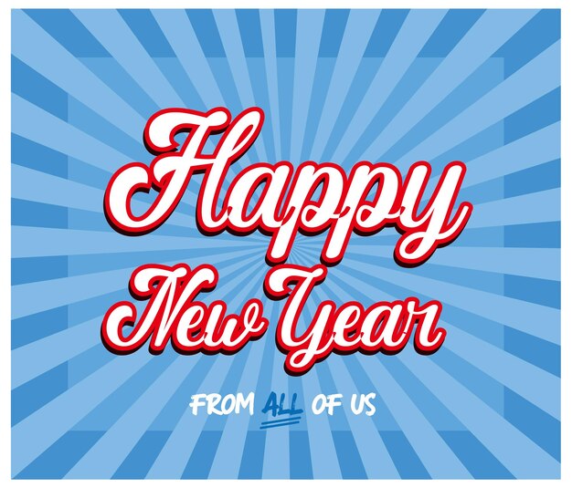 古老的新年夜明信片 格朗奇效果可以很容易地移除为一个新的干净的标志平面向量现代插图