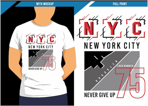 T-shirt tipografia vintage new york city per la stampa