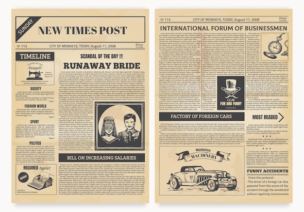 editable old newspaper template