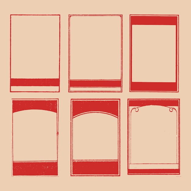 vintage old grunge vertical poster label frames banners handrawn illustration