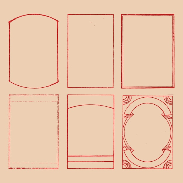 vintage old grunge vertical thin poster label frames banners illustration