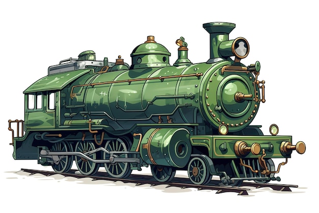 Schizzo disegnato a mano di un vecchio treno a locomotiva vintage illustrazione vettoriale