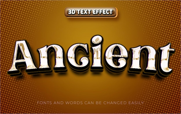 Vector vintage old style 3d editable text effect