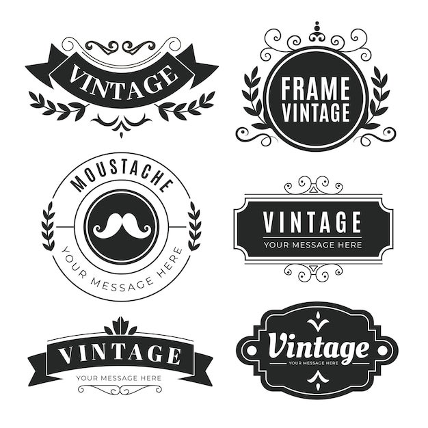 Vintage ontwerpelementen embleem set