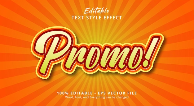 Vintage orange promo text editable text effect